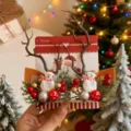 Pinzas para el pelo de reno navideño con muñeco de nieve y decorado de pino festivo - 2 Piezas/Juego / Rama de Pino de Muñeco de Nieve con Baya