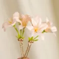 Elegante set di forcine per capelli con fiori rosa e gocce di rugiada per Hanfu - 8# Fermaglio per Capelli Fiore Fresco Piccolo / 1 Pezzo / Rosa Pallido (GP600876)