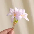 Elegante fermaglio per capelli a fiore viola con base dorata per acconciatura Hanfu - 6# Fermaglio per Capelli Fiore Fresco Piccolo / 1 Pezzo / Lavanda (GP600876)