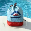 Sac à dos de natation étanche mignon avec motif de requin pour enfants, bleu et rouge. - Requin / Grande Taille / Bleu Glace