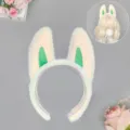 Diadema de orejas de conejo de peluche lindo aro de pelo cosplay de anime maquillaje - Verde amarillento