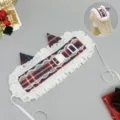 Subcultura retro cuadros hebilla Lolita diadema encaje oreja de gato tocado opción - Diadema de Orejas de Gato / Rojo