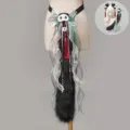 Lolita Chinese style panda plush tail and accessory set for cosplay and subculture outfits. - Tail / Black