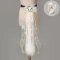 Lolita white plush tail waist accessory with shiny bow and cute panda decor for cosplay. - Tail / Yellow