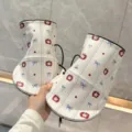 Cute apple and bow print sun protection handlebar covers for electric bikes, summer guards. - One Size / White with Apple