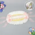 Lolita straw bonnet hat sweet lace bow ribbon vintage sun hat for women pink variant - Hualing Style / Pink