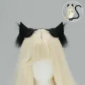 Ensemble serre-tête oreilles de chat et queue noire pour cosplay, accessoires mignons. - Noir (Oreille)