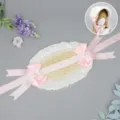 Lolita straw bonnet hat sweet pink lace ribbon vintage bow hat variant style cute - Hualing Simple Version / Pink