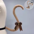 Set diadimas me autia gatou kai oura se kafe chromoma me fiongo gia cosplay parti. - Ουρά Γάτας Έκδοσης Q / Καμηλό
