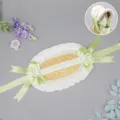 Lolita bonnet straw hat handmade elegant lace ribbon green variant headdress accessory - Hualing Simple Version / Green