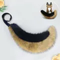 Σετ αυτιά και ουρά ζώων cosplay από συνθετική γούνα, αξεσουάρ κοστούμι λύκου. - Oυρά Λύκου Μαύρου Aνεμού / Mayro Gros Skiouros
