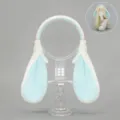 Plush lop-eared bunny ears headband, soft fluffy hair hoop for Lolita cosplay and Easter parties. - Rabbit Ear / White Blue