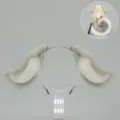 Grey floppy dog ears headband and fluffy tail set for cosplay, anime and Halloween parties. - Lop-Eared Dog Headband / Gray and White