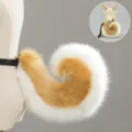 Fluffy faux fur animal tail and ear set, perfect dog tail for cosplay costume events. - Curly Dog Tail / Light Camel