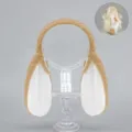 Plush floppy rabbit ears headband and tail set, cute brown and white lolita cosplay hair hoop. - Camel White