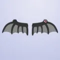 Schwarze graue Fledermausflügel Plüsch Zubehör für Halloween Cosplay und Furry Event. - Flammende Drachenflügel - Schwarz-Grau