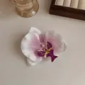 Elegant realistic pink and white orchid flower hair clip bridal side pin accessory - Lavender