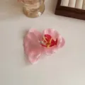 Elegant pink phalaenopsis orchid hair clip bridal simulation flower headwear accessory - Water Pink