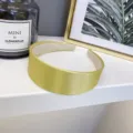 Bandeau large en tissu jaune élégant pour effet couronne haute et coiffure - Style Bord Large Satiné Haut Crânien / Jaune vif