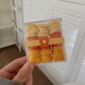Set of small candy-colored elastic hair ties in warm yellow and orange tones for girls - 90 Pieces Set / Ice Orange Yellow
