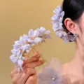Elegante fermaglio per capelli con fiori lilla per acconciature Hanfu eteree. - 1# Fermaglio per Capelli Cinese con Fiori / Viola Chiaro (GP600876)