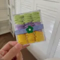 Set de mini gomas para el pelo arcoíris pastel en caja de regalo, elásticos para niñas - Juego de 90 Piezas / Grass Green