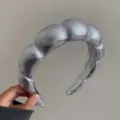 Serre-tête rembourré argenté métallisé style nuage pour accessoire de cheveux - Argent