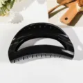 Pinza para el cabello flexible de silicona negra estilo tiburón para el peinado diario - Pinza de Pelo de Arco / Negro