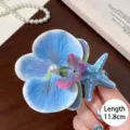 Beautiful blue orchid and starfish seaside vacation hair clip for women, 11.8cm long - Orchid Starfish Side Clip (5#)