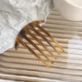 Peigne à cheveux élégant en acétate écaille de tortue, épingle en U pour chignons chic - Peigne à dents multiples / Couleur caramel