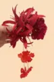 Elegant red floral hairpin with beaded tassels for vintage style hair styling. - 12# Atmospheric Red Flower Hair Clip / Atmospheric Red (GP600876)