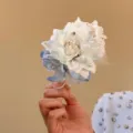 Elegant blue and white floral hair pin with pearls and crystals for Hanfu styling - 15# Blue and White Flowers Hair Clip / Blue and White Flowers (GP600876)