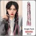 Detailed view of 40cm handmade boxing braid hair extension in cherry blossom pink - Colored Boxer Twist Braid (12#)
