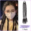 Natural black braided hair extension, handmade boxer braid for hair accessories - Colored Boxer Twist Braid (8#)