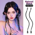 Pair of natural black boxing braid hair extensions with clips for cool girl look - Wig Twist Braid (21#)