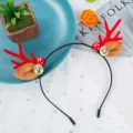 Diadema de cuernos de reno rojos con cascabeles y setas para accesorio de Navidad - Astas Rojas Con Campana y Champiñón (Diadema de Navidad-3#)