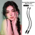 Premium handmade boxer braid hair extensions with tea-white grey highlights, set of two - Wig Twist Braid (25#)