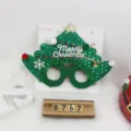 Adorable green glittery Christmas tree glasses frame for festive party photo booth props - Green Christmas Tree Style