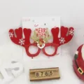 Red reindeer antler Christmas glasses frame with glitter and snowflake detail - Red Reindeer Style