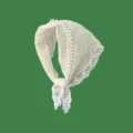 Foulard a triangolo vintage in pizzo crema stile francese con tessuto testurizzato - Bandana Triangolare in Pizzo (6#) / Bianco avorio