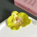 Elegant yellow orchid flower hair clip with pearl accent for a chic summer vacation style - Orchid Flower Style (14#) / Yellow