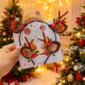 Set de diadema y pinzas para el pelo de cuernos de reno de Navidad - Estilo 7 Champiñón Baya Astas Marrones Juego