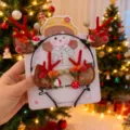 Set festivo navideño de diadema y pinzas para el pelo con cuernos de reno para fiesta - Estilo 8 Champiñón Baya Astas Rojas Juego