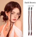 Dark brown 45cm clip-in braided hair extensions pair for stylish boxer braids hair - Wig Twist Braid (23#)