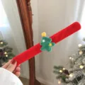 Festive red plush Christmas tree slap bracelet and hair accessory for holiday parties - 13# Star Christmas Tree