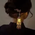 Vintage style hair stick with illuminated lantern and pearl tassels for traditional Hanfu styling - 3# Luminous Lantern Hair Stick
