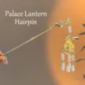 Traditional Chinese gold hair stick featuring a glowing palace lantern and pearl tassels - 7# Luminous Lantern Hair Stick - Clear Radish