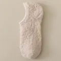 Gezellige beige koraalvlies vloersokken met antislip siliconen stippen voor in huis - Khaki