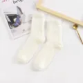 Calcetines de dormir de forro polar coral blanco para mujer con textura suave. - Tallas 39-44 / Tops / Blanco