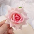 Sweet gradient pink rose hair clip for a romantic floral hairstyle - Rose Hair Clip / Pink